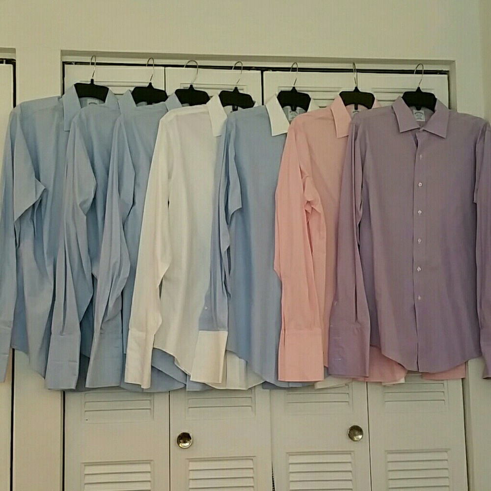 7 Brooks Brothers non-iron french cuff shirts